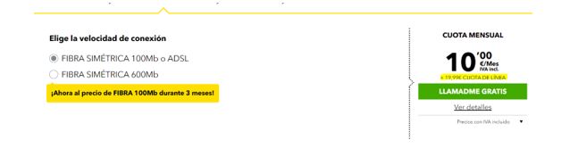 Masmovil tarifas sin cuota de linea